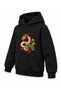 Black Kids' Hooded Sweatshirt with Dragon and Jade Bridge Print - 3