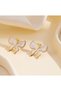 STEEL EARRINGS - BUTTERFLY GOLD - EARRINGS WITH CREAM-COLORED DETAILS - 4