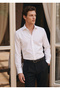 White Plain Regular Fit Long Woven Classic Cotton Blend Shirt - 2