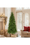 Pencil Artificial Christmas Tree, Realistic PE & PVC Mixed Pine Tips, Hinged Slim Xmas Tree, Sturdy Metal Stand, Indoor Entryway Holiday Decor 5ft / 6ft / 7ft / 8ft / 10ft - 5