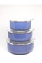 SILVER DETAIL 3-SIZE ENAMELED STORAGE CONTAINER - NAVY BLUE - 2