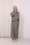 Crew Neck, Long-Sleeved, Loose Fit, Oversized, Knitted, Textured, Ankle-Length, Long Knit Dress