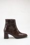 Women's Black Square-Toe Crocodile-Print Zip-Up Boots - 2