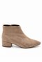 Poca Women's Suede Mink Pointed Toe Low Block Heel Short Boots with Side-Zip Closure, 4 cm Heel (Slim Fit) - 2