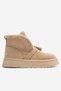 SANDY Beige Suede Genuine Leather Fur-Trimmed Tasseled Women's Boots - 5