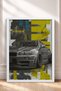 Yellow Typographic Japanese Sports Car Framed Art Print / Car Poster for Garage or Office Wall Decor OTO189 - 3