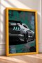 Textured Grunge-Style White American Muscle Car Framed Art Print Car Poster Wall Decor OTO191 - 2