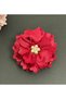 10 cm Large Satin-Layered Floral Clasp Buckled Hair Clip for Women, Decorated with Pearl Crystal Stones, Burgundy Red - 4