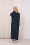 Crew Neck, Long-Sleeved, Loose Fit, Oversized, Knitted, Textured, Ankle-Length, Long Knit Dress - 6