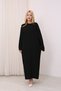 Crew Neck, Long-Sleeved, Loose Fit, Oversized, Knitted, Textured, Ankle-Length, Long Knit Dress