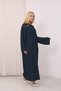 Crew Neck, Long-Sleeved, Loose Fit, Oversized, Knitted, Textured, Ankle-Length, Long Knit Dress - 5