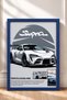 White Wide-Frame Japanese Sports Car Framed Art Print / Car Poster for Garage or Office Wall Decor OTO047 - 3
