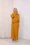Crew Neck, Long-Sleeved, Loose Fit, Oversized, Knitted, Textured, Ankle-Length, Long Knit Dress - 3