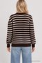 Striped Wool Blend Knit Sweater LYY0157 DARK BROWN BONE - 5