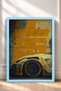 Framed Painting of a Japanese Race Car in Front of a Mustard-Yellow Wall—Car Poster, Wall Decor OTO175 - 3