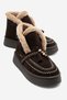 SANDY Brown Suede Genuine Leather Fur-Trimmed Tasseled Women's Boots