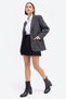 POURE Black Leather Women's Chunky-Heeled Boots with Thick Heel - 3