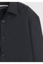 Black Plain Regular Fit Long Woven Classic Cotton Blend Shirt - 8
