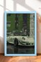 Green-Toned Retro Collage Sports Car Framed Art Print / Car Poster for Garage or Office Wall Decor OTO180