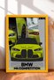 Lemon Yellow Modern Modal German Sports Car Framed Art Print / Car Poster for Garage or Office Wall Decor OTO039