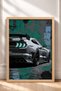 Textured Grunge-Style White American Muscle Car Framed Art Print Car Poster Wall Decor OTO191 - 3