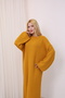 Crew Neck, Long-Sleeved, Loose Fit, Oversized, Knitted, Textured, Ankle-Length, Long Knit Dress - 5
