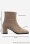 POURE Taupe Color Suede Genuine Leather Women's Chunky-Heeled Boots - 4