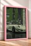 Green-Toned Retro Collage Sports Car Framed Art Print / Car Poster for Garage or Office Wall Decor OTO180 - 2