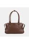 Women's Taupe Color Mini Shoulder Bag with Charm Accents and Textured Suede - 3