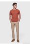 Terracotta Color Cotton Blend T-Shirt - 3