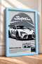 White Wide-Frame Japanese Sports Car Framed Art Print / Car Poster for Garage or Office Wall Decor OTO047 - 2