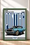 Turquoise Classic American Muscle Car Framed Art Print Car Poster for Garage or Office Wall Decor OTO043 - 3