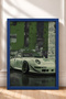 Green-Toned Retro Collage Sports Car Framed Art Print / Car Poster for Garage or Office Wall Decor OTO180 - 3
