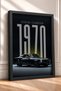 Black Classic American Muscle Car Framed Art Print Car Poster for Garage or Office Wall Decor OTO021 - 2