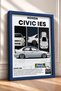 White Classic Japanese Sedan Framed Art Print Car Poster for Garage or Office Wall Decor OTO038 - 2