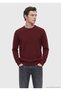 Burgundy Crew-Neck Plain-Knit 100% Cashmere Sweater - 3