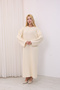 Crew Neck, Long-Sleeved, Loose Fit, Oversized, Knitted, Textured, Ankle-Length, Long Knit Dress - 7