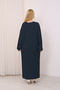 Crew Neck, Long-Sleeved, Loose Fit, Oversized, Knitted, Textured, Ankle-Length, Long Knit Dress - 2