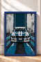 Classic Race Car with Blue and White Stripes—Framed Art Print, Car Poster, Wall Decor OTO179 - 3