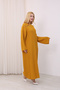 Crew Neck, Long-Sleeved, Loose Fit, Oversized, Knitted, Textured, Ankle-Length, Long Knit Dress