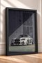 White Japanese Race Car with Purple Graphics—Framed Art Print, Car Poster, Garage or Office Wall Decor OTO186 - 2