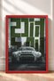 Framed Painting of a Japanese Super Sports Car in Front of Skyscrapers—Car Poster, Wall Decor OTO197 - 3