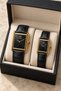 Women's and Men's Matching Couple Watch Set with Leather Straps, Waterproof, Stylish, Comes in a Box HMCRT02 - 2