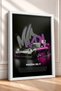Gray Japanese Sports Car Poster with Pink Neon Lighting and Frame—Car Poster for Garage or Office Wall Decor OTO222 - 2