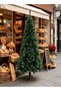 1.2m/1.5m/1.8m/2.1m/2.4m/3m Artificial Green Christmas Tree, Dense PVC Pine Needles, Hinged Branches, Foldable Metal Stand Indoor Xmas Decor