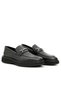 Genuine Floter Leather-Buckled Black Men's Loafers - E4842 - 2
