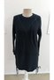 Women's long sleeve crew neck side tie-up cropped knit dress - 4