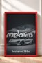 White British Supercar Framed Art Print in a Gray Studio—Car Poster, Wall Decor OTO220 - 3