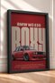 Red German Sports Car with Wide Fenders—Framed Art Print, Car Poster, Wall Decor OTO230 - 2