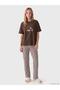 Women's Printed Crew-Neck Pajama Set (W6)